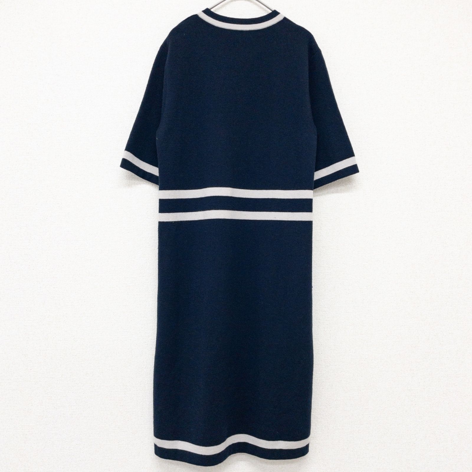 美品♪マックスマーラ MARELLA サマーニットワンピース Aライン 42 S MaxMara エスマックスマーラ ニットワンピース バイカラー ライン