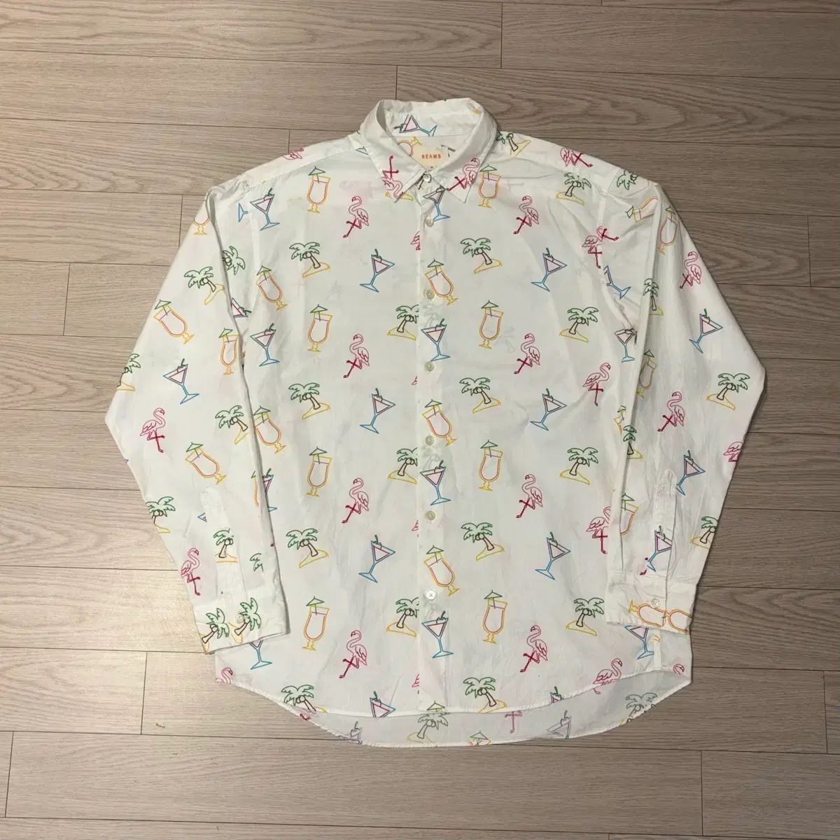 BEAMS 빔즈 カクテル ヤシの木 パターンシャツ 6,214円