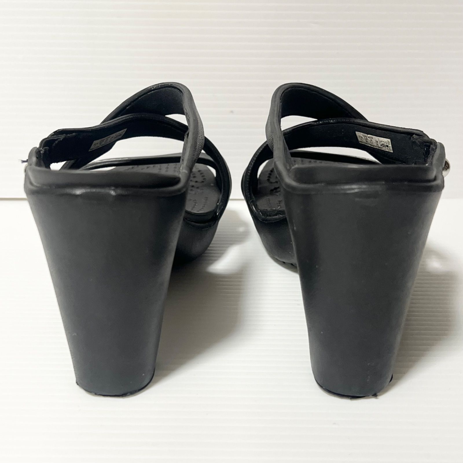 crocs】クロックス サイプラス ヒールサンダル W7 ブラック 24cm 約8cm