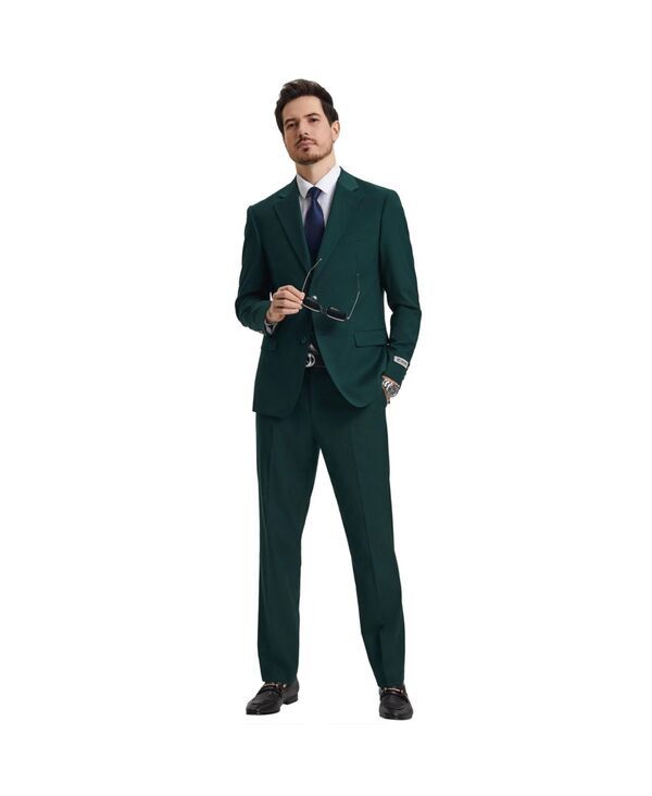 ステイシーアダムス メンズ アウター ジャケット・ブルゾン パンツ ベスト ジャケット Stacy Adams Mens HybridFit 3pc Notch Lapel Suit Set Jack