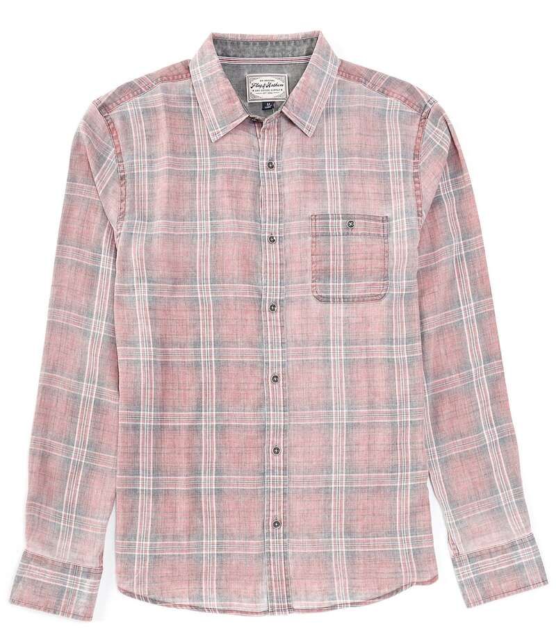 フラッグ アンド アンセム メンズ トップス シャツ ヴィンテージ Flag and Anthem Paxton Vintage Plaid Long Sleeve Woven Shirt RedBl