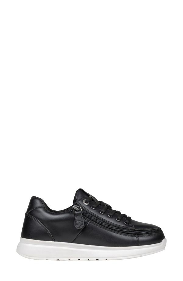 ビリーフットウェア レディース シューズ スニーカー プラスサイズ BILLY Footwear Comfort Plush Zip Around Sneaker Black Leather ブラック