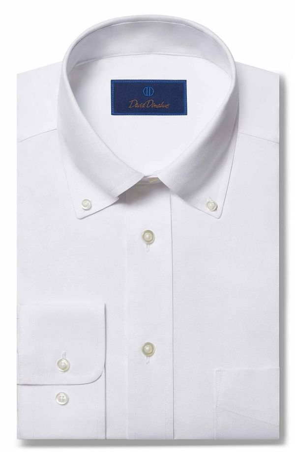 デイビッドドナヒュー メンズ トップス シャツ レギュラーフィット オックスフォード Davidonahue Regular Fit Pinpoint Oxford NonIron Dresshirt