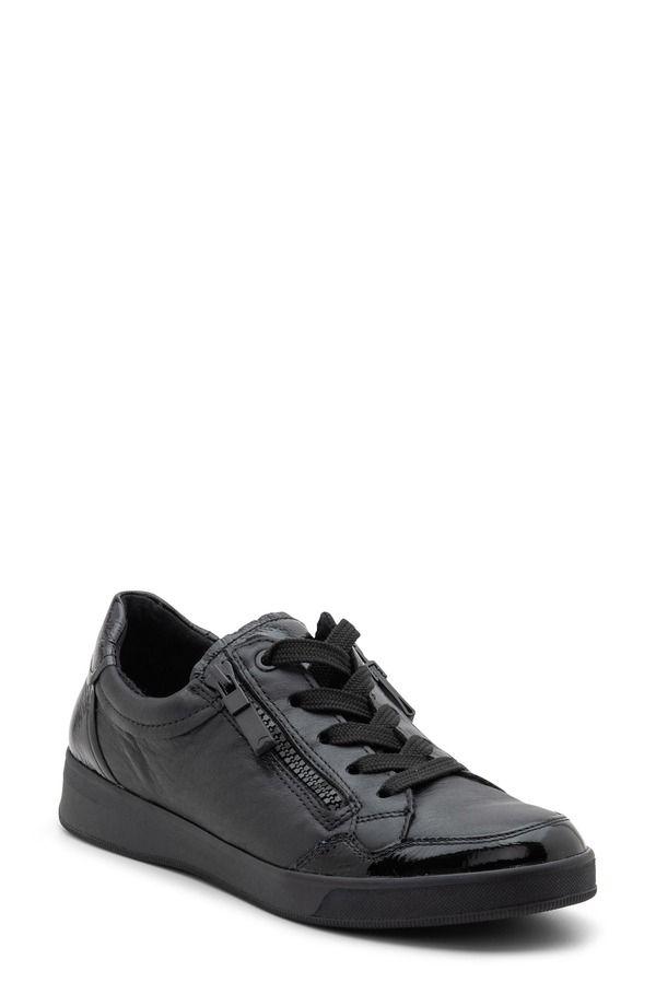 アラ レディース シューズ スニーカー ara Rei Low II Zip Sneaker Black Leather ブラック