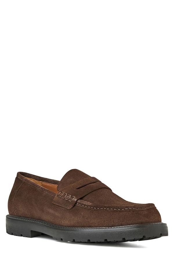 アクアタリア メンズ シューズ ローファー Aquatalia Blake Wateresistant Penny Loafer Dark Brown Suede ブラウン