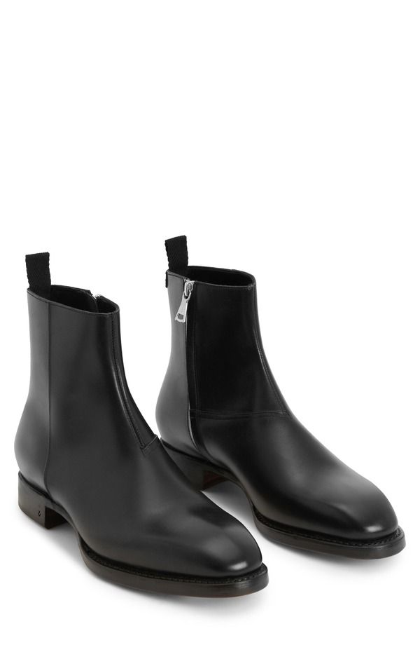 John Varvatos Mens Shoe Boots/Rain Boots Ankle John Varvatos Regent Zip Ankle Boot Black