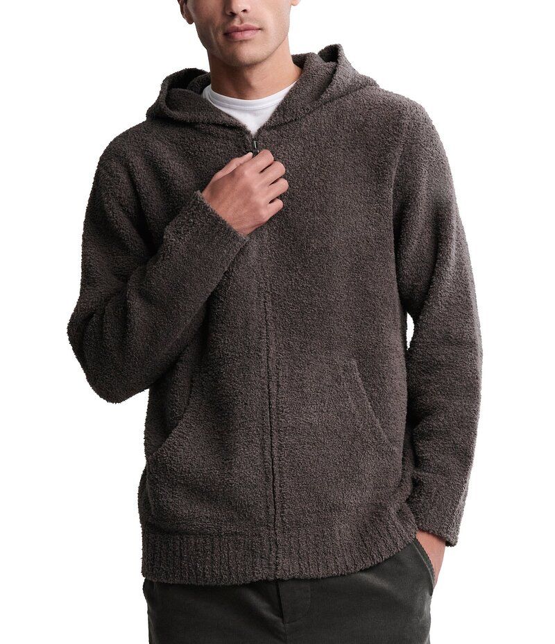 ベアフットドリームス メンズ アウター パーカー・スウェット パーカー Barefoot Dreams CozyChicR Mens Zip Up Hoodie Dark Moss