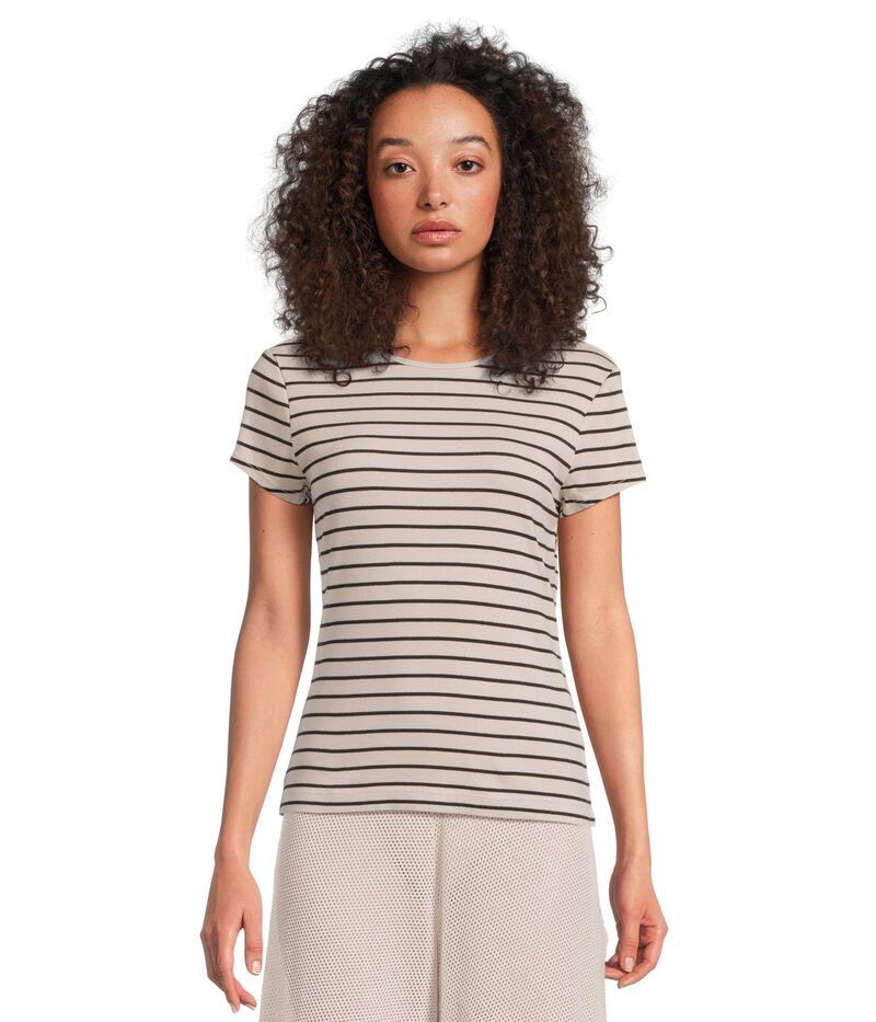 マイケルスターズ レディース トップス シャツ Tシャツ Michael Stars Joy Stripe Tee CementBlack ブラック