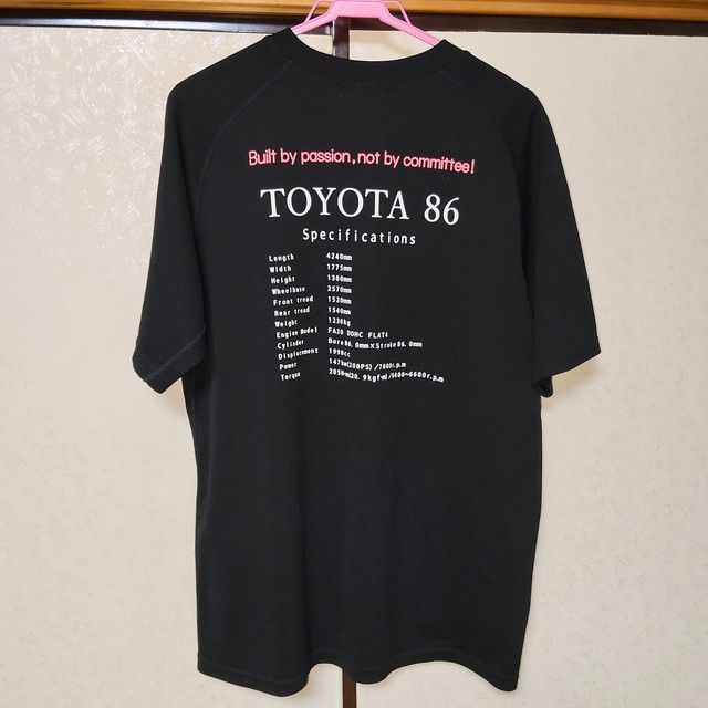 0 TRD 諸元表 バックプリント Tシャツ TOYOTA 希少品 × trd tシャツ