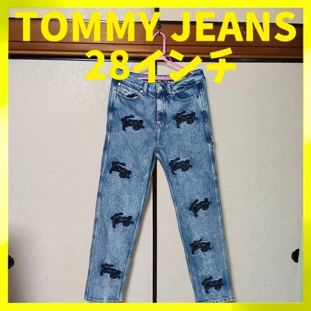 tommy hilfiger トミーヒルフィガー tommy jeans トミージーンズ デニム スケーターパンツ カーペンタージーンズ ロゴ刺繍 ウォッシュブルー W28 L32