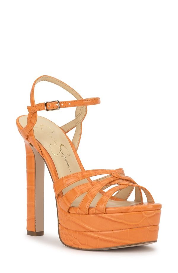 ジェシカシンプソン レディース シューズ パンプス プラットフォーム サンダル アンクル Jessica Simpson Itzari Ankle Straplatform Sandal Orange