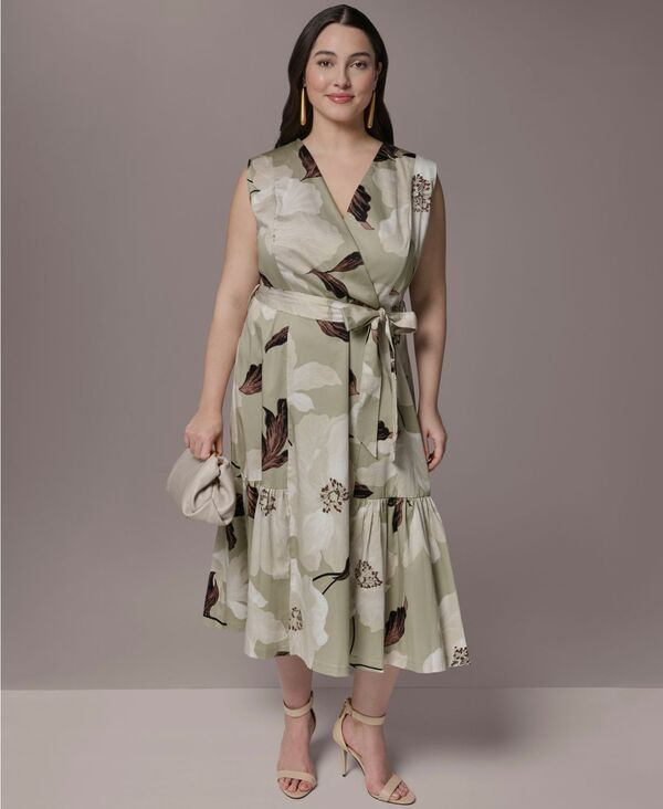 ダナ キャラン ニューヨーク レディース トップス ワンピース A ライン フラワー柄 ミディ フラワー Donna Karanew York Womens Floral ALine Midi Dre