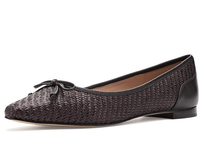 コールハーン レディース シューズ サンダル Cole Haan Paget Flat Ballet Flats Dark Brown RaffiaDark Chocolate Leather ブラウ