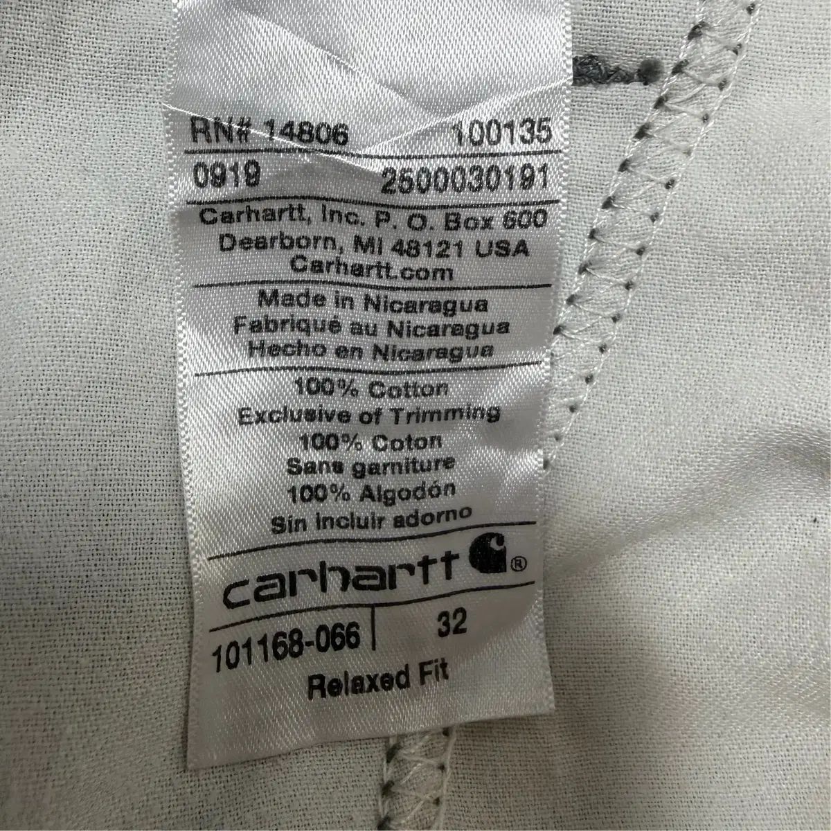 Carhartt カーハート リラックスフィット リップストップ カーゴ ハーフパンツ グレー W32
