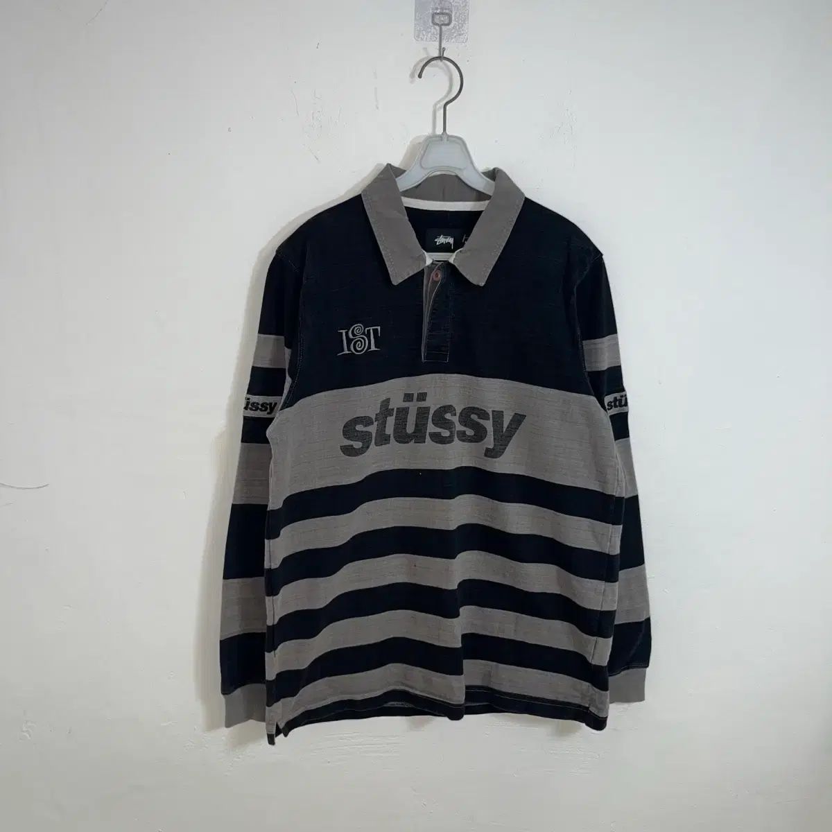 STUSSY ストライプ ラグビーシャツ