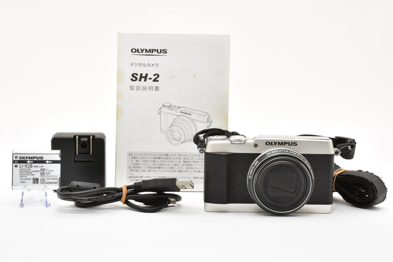 OLYMPUS STYLUS SH-2 充電器あり ☆極上品☆ オリンパス OLYMPUS STYLUS SH-2 シルバー 充電器付属