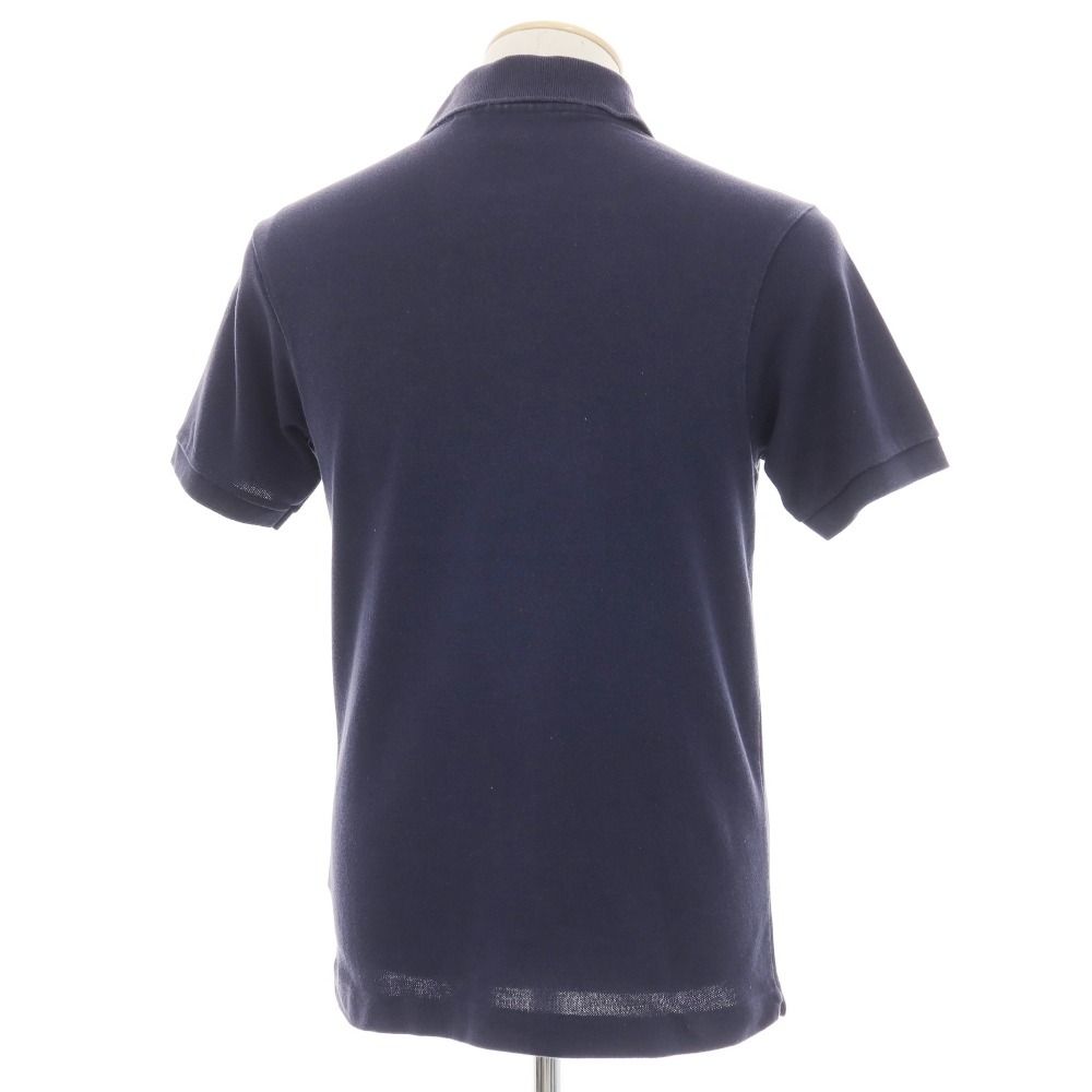 LACOSTE ラコステポロシャツ S 半袖スリムフィット鹿の子ネイビー紺日本製 中古】ラコステ LACOSTE コットン 鹿の子 半袖ポロシャツ ネイビー