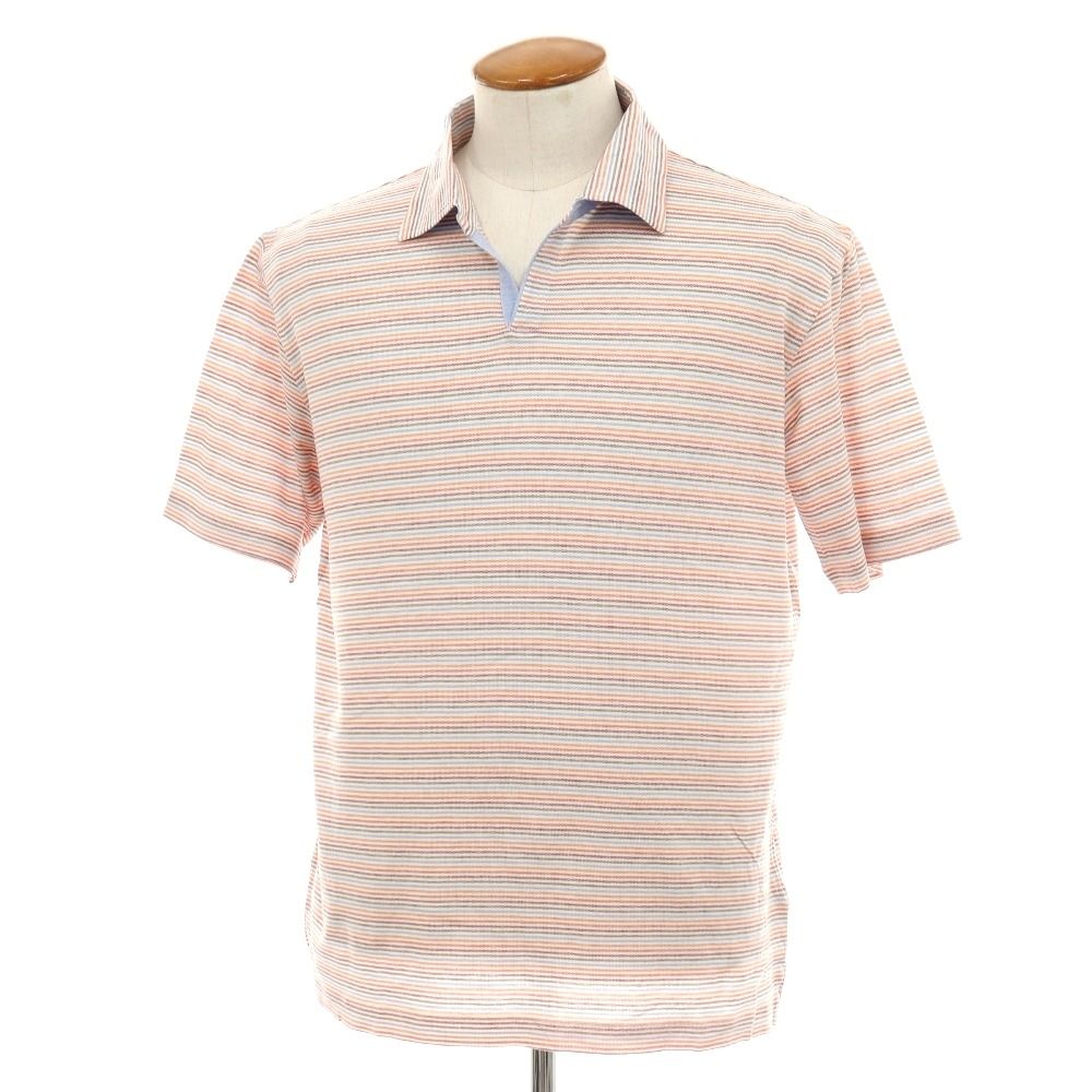 中古】ゼニアスポーツ Zegna SPORT ストレッチ コットン ボーダー 半袖