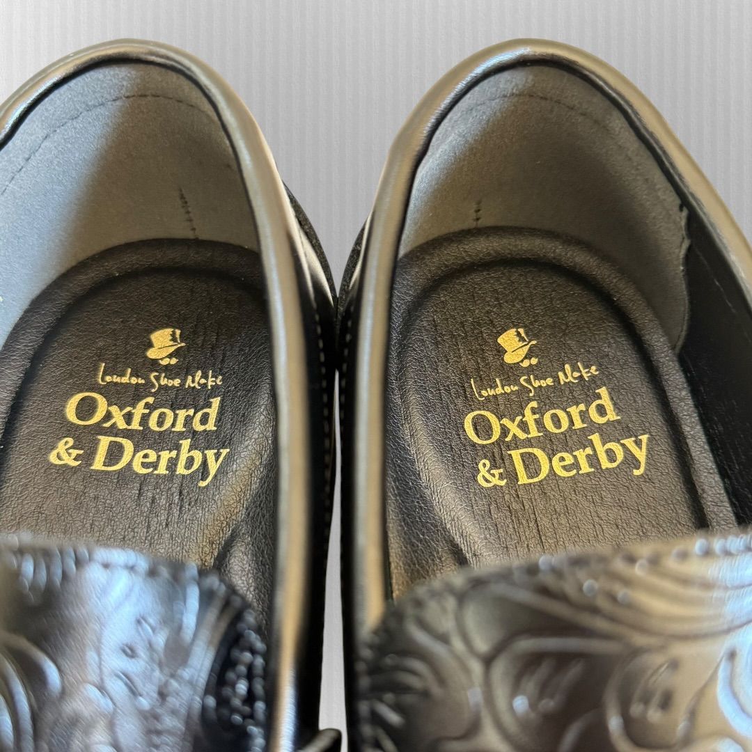 極美品✨Oxford and Derby ペイズリー タッセルローファー 黒 未使用級】Oxford and Derby 27.5 黒 ペイズリー タッセルローファー