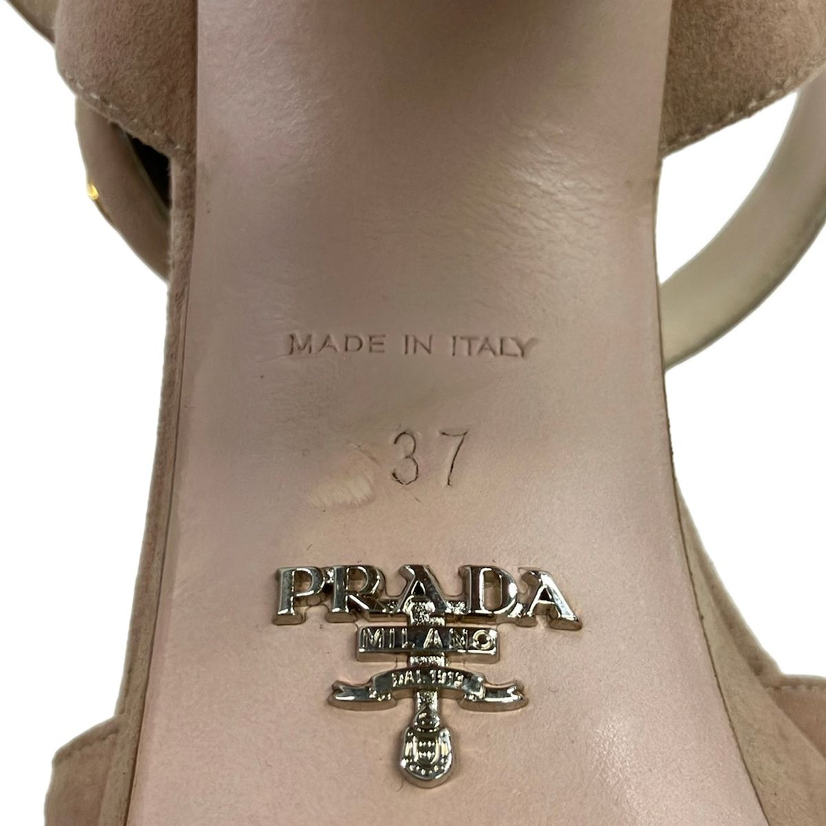 PRADA(プラダ) サンダル 37 レディース - ピンクベージュ