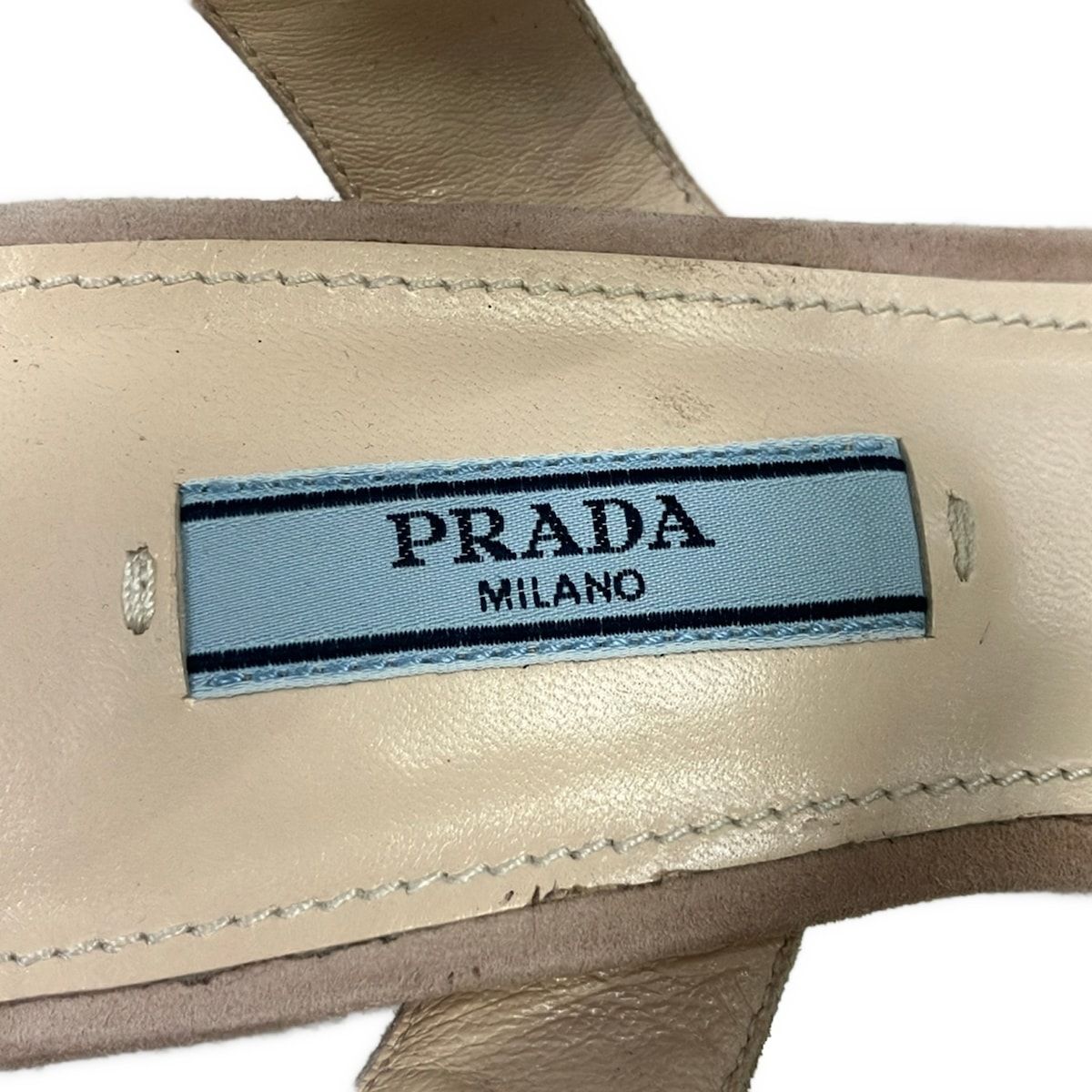 PRADA(プラダ) サンダル 37 レディース - ピンクベージュ
