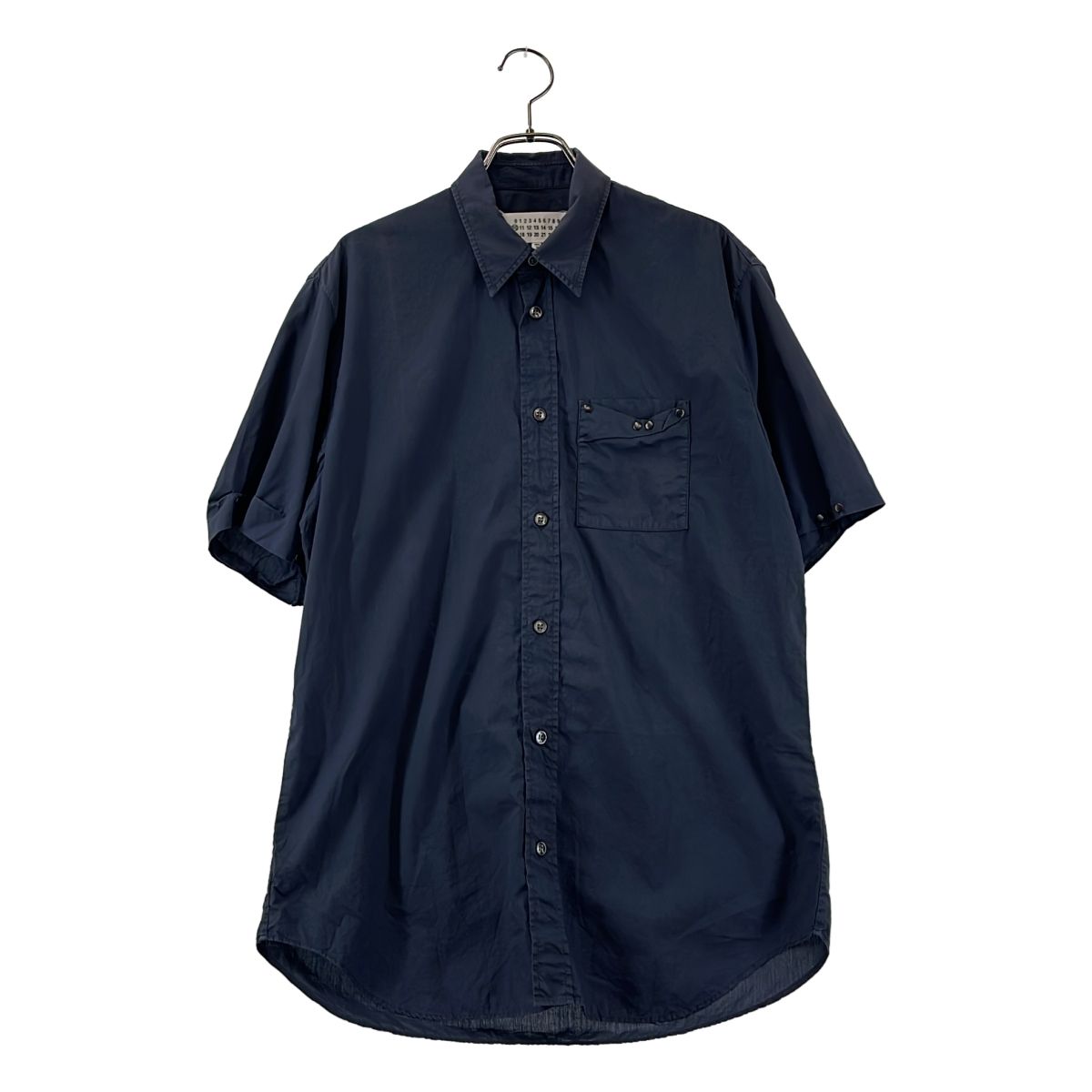 Maison Margiela / メゾンマルジェラ | 2016SS | short sleeve studs shirts コットン ショートスリーブ シャツ | 48 | ネイビー | メンズ
