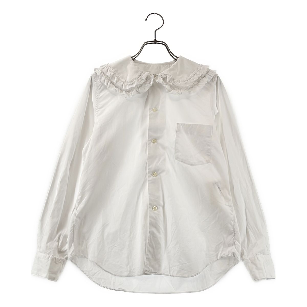 COMME des GARCONS GIRL / コムデギャルソンガール | コットン フリル ラウンドカラーシャツ | XS | ホワイト | レディース