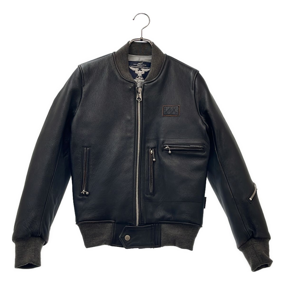 【美品】  NEIGHBORHOOD / ネイバーフッド | thermolite / 羊革 ラムレザー 中綿 ブルゾン ジャケット | ブラック | メンズ 美品】 NEIGHBORHOOD / ネイバーフッド | thermolite / 羊革