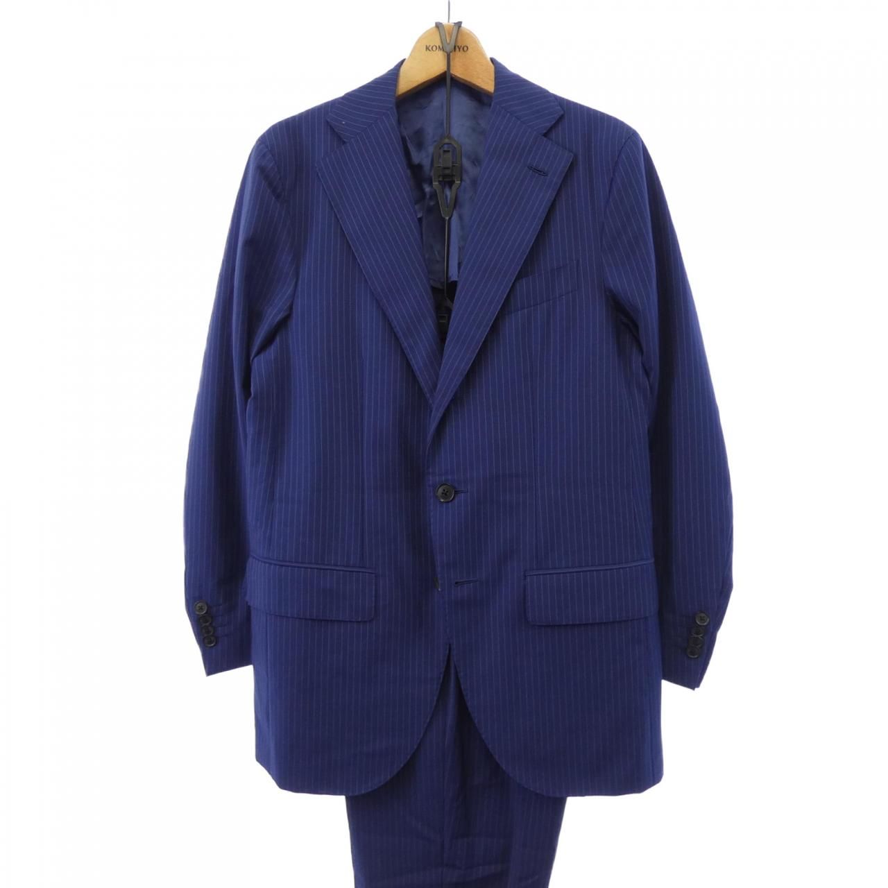 J3523 美品 カルーゾ ピンドット柄スーツ ネイビー 46 Caruso カルーゾ CARUSO スーツ - メルカリ