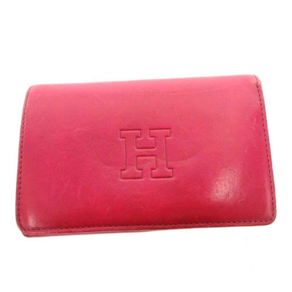 ヒロフ HIROFU 二つ折り財布 ウォレット 小銭入れあり レザー 型押し
