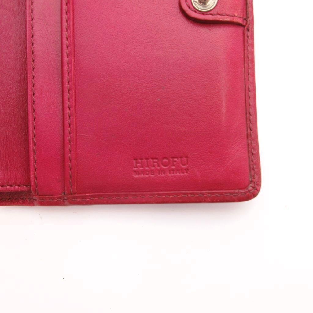 ヒロフ HIROFU 二つ折り財布 ウォレット 小銭入れあり レザー 型押し