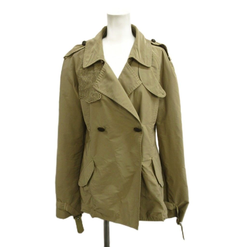 エルマノシェルビーノ ERMANNO SCERVINO トレンチコート 42 ベージュ