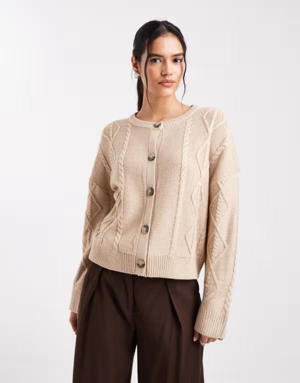 ウェンズデーガール レディース アウター カーディガン Wednesdays Girl cardigan in oatmeal Oatmeal オートミール