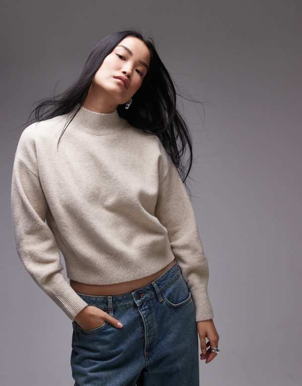 アンドアザーストーリーズ レディース アウター ニット・セーター モックネック セーター Other Stories mock neck sweater melange Beige melange ベ