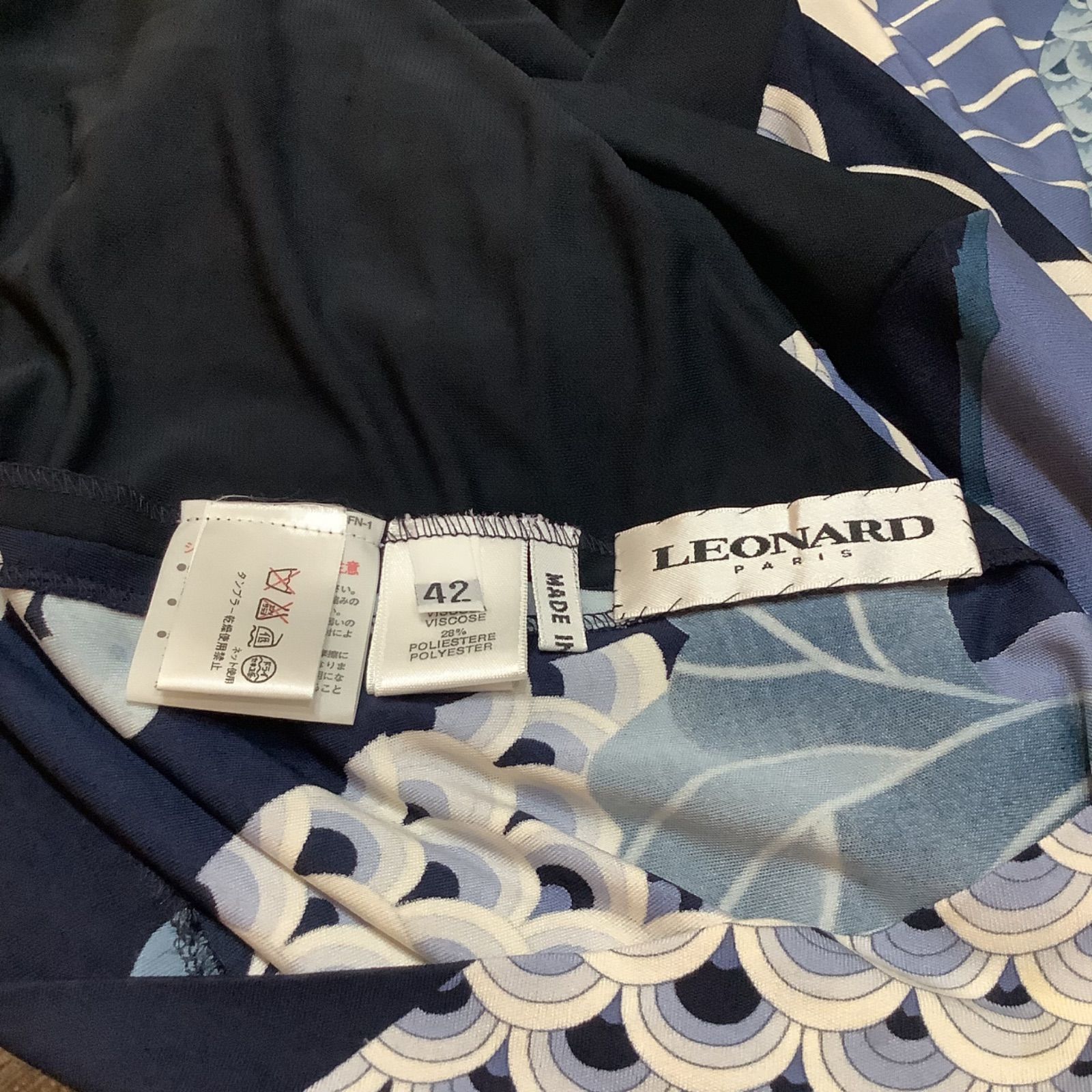 レオナール LEONARD PARIS 花柄 フラワー ストレッチ ワンピース