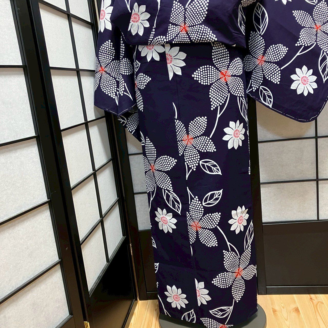 9421］浴衣 美品 草花散らし ゆかた レディース 綿 リメイク - メルカリ