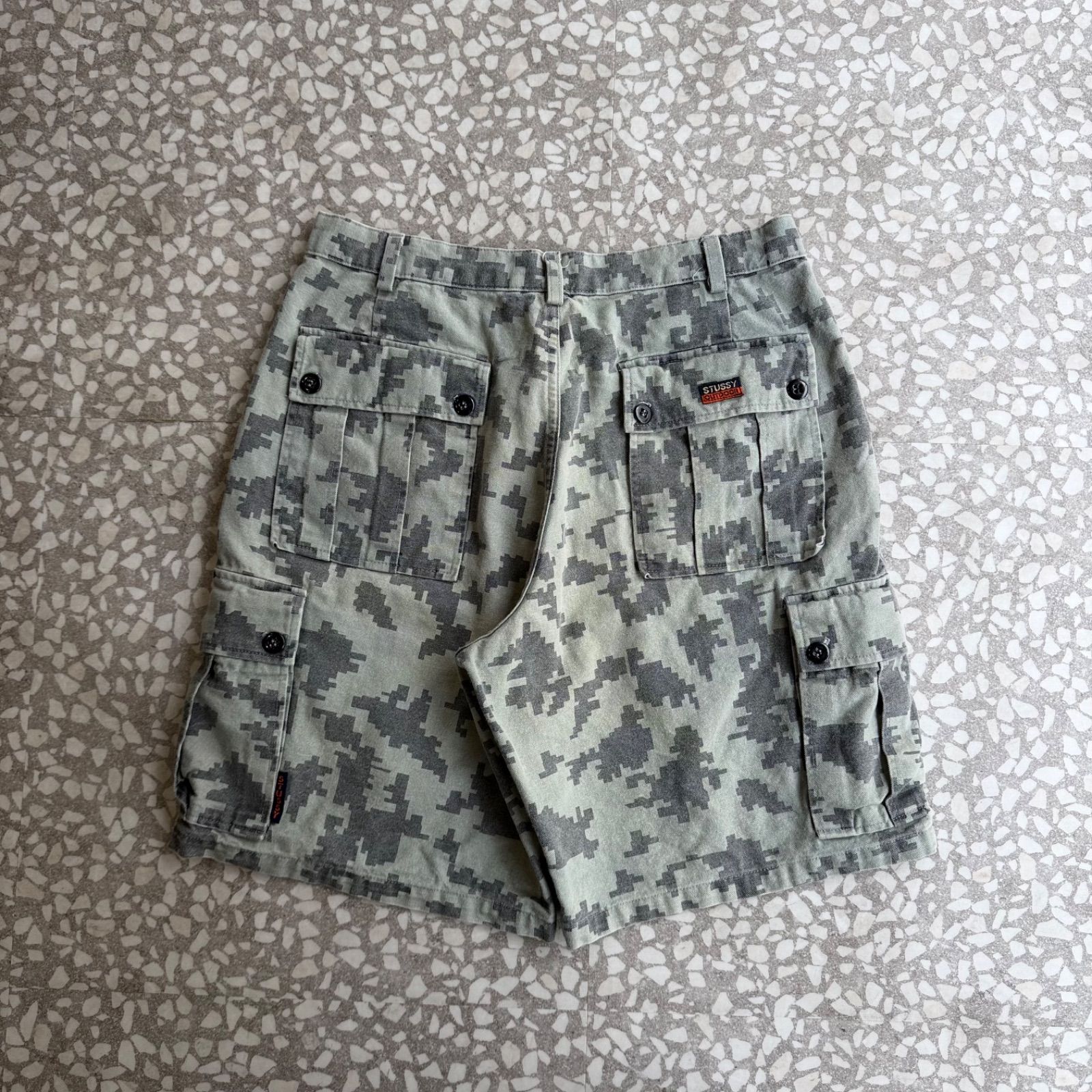 Archive アーカイブ Y2K ] STUSSY / 90's usa製 camo short cargo 32