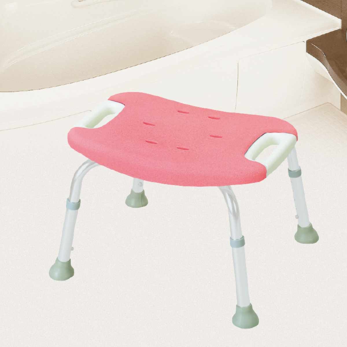 シャワーチェア シャワーベンチ やわらかシャワーチェア 背なし ワイド （ 風呂椅子 介護 折り畳み お風呂 椅子 ベンチ 風呂イス 背もたれなし リッチェル 高さ調節 バスチェア 福祉用具 入浴用 介護用 )