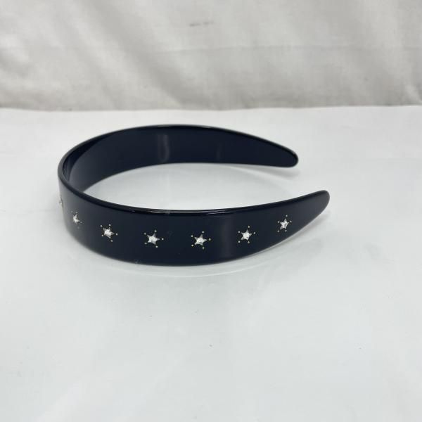 中古】GUCCI クリスタルインターロッキングGカチューシャ 黒 箱あり