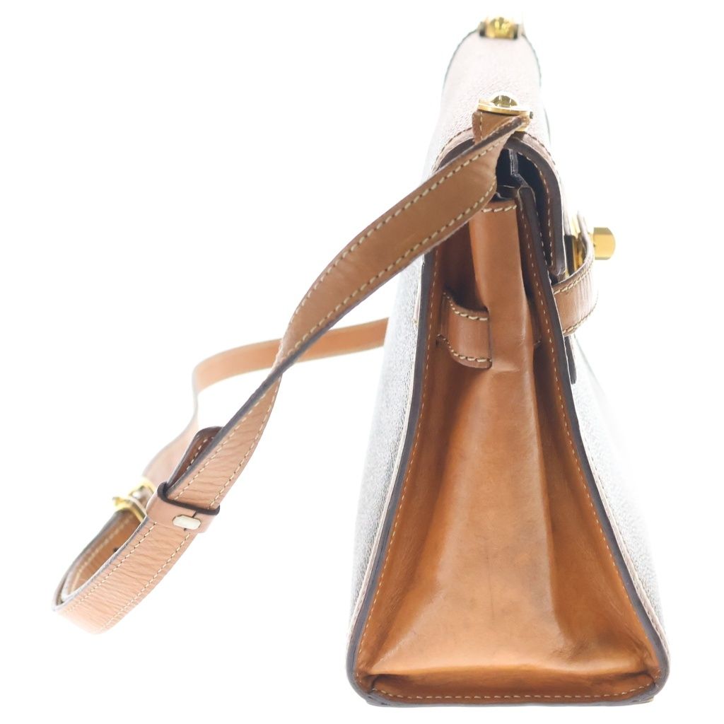 CELINE (セリーヌ) マカダム ターンロック ショルダーバッグ ブラウン