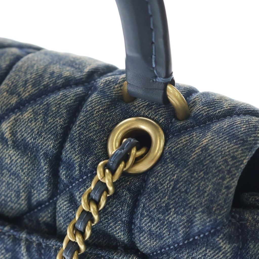 COACH (コーチ) タビー トップハンドル デニム レザー チェーン