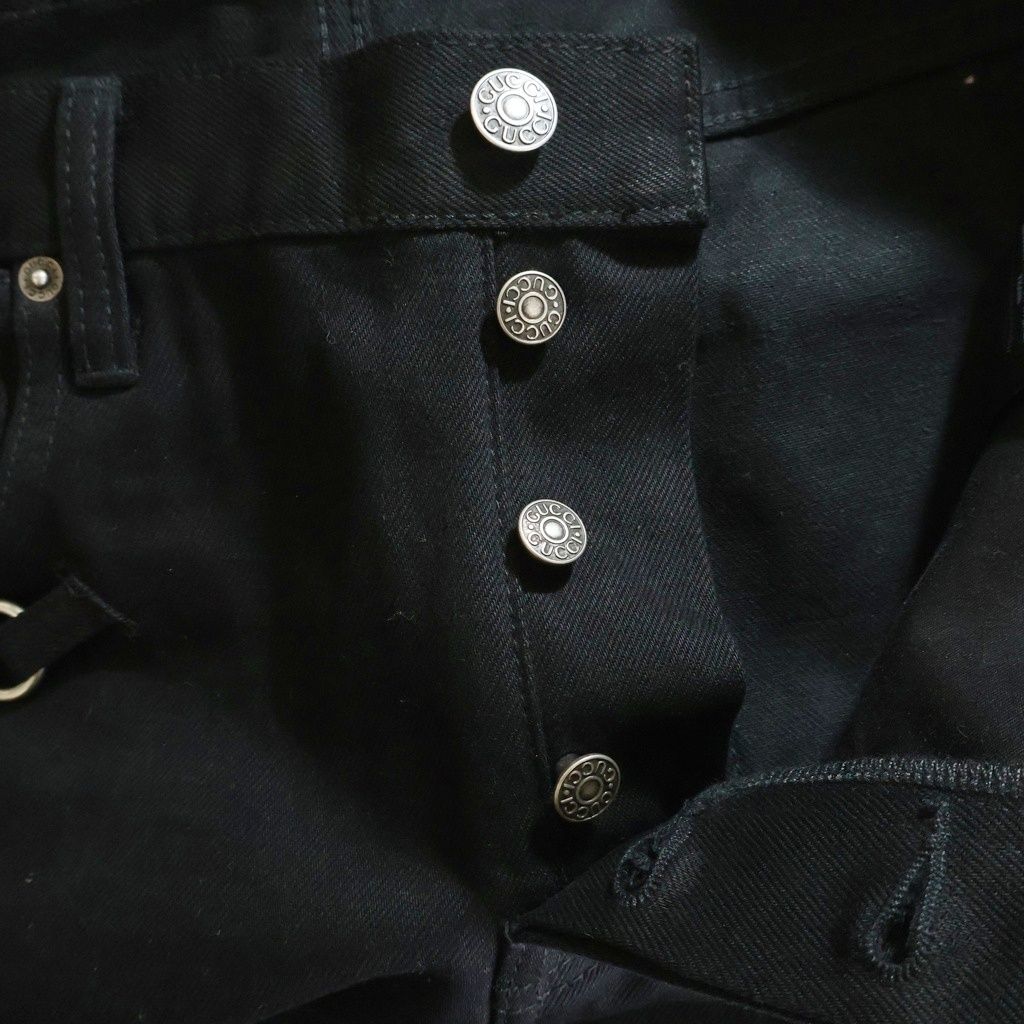 GUCCI (グッチ) 26SS ホースビットデザイン ボタンフライ デニムパンツ