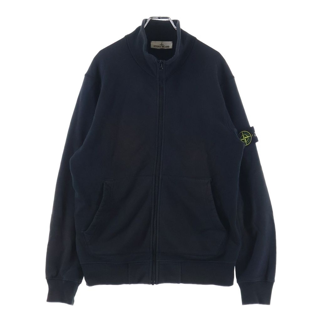STONE  ストーンアイランド コットンスタンドカラー ジップアップジャケット ブラック 771564320 STONE ISLAND (ストーンアイランド) コットンスタンドカラー ジップ