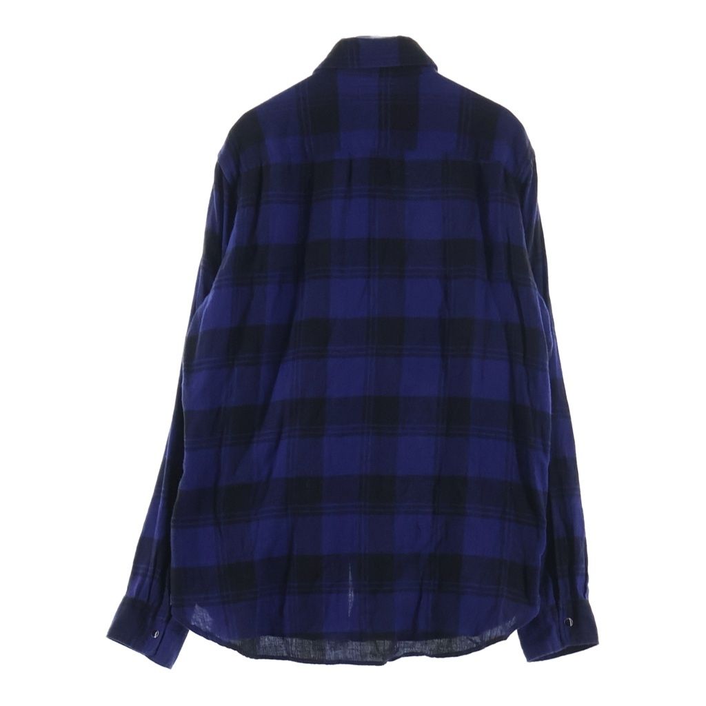 SAINT LAURENT PARIS サンローランパリ 17AW コットン フランネルチェック 長袖シャツ ブルー 483071 Y072R SAINT LAURENT PARIS (サンローランパリ) 17AW コットン フランネル