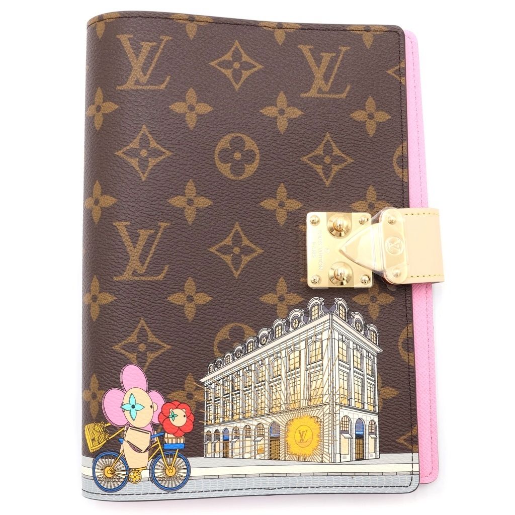 LOUIS VUITTON (ルイヴィトン) クヴェルテュール カルネポール モノグラム ヴィヴィエンヌ PVC レザー 手帳カバー ICタイプ ブラウン/ピンク GI0827