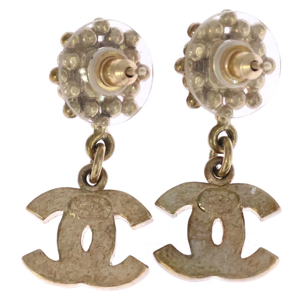 CHANEL (シャネル) ココマーク ラインストーン ドロップ ピアス