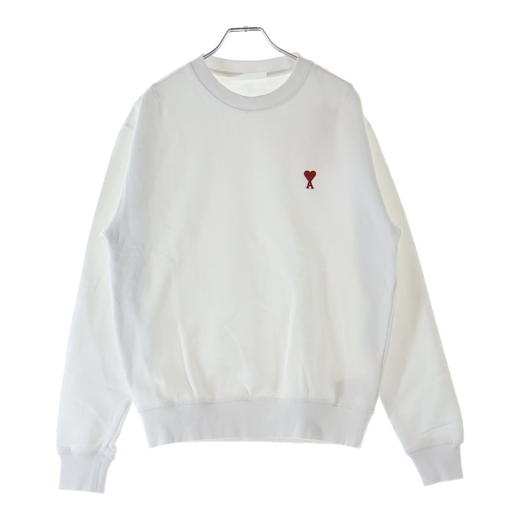 AMI Alexandre Mattiussi アミアレクサンドルマテュッシ Sweatshirt ロゴ刺繍 クルーネックスウェットトレーナー ホワイト A21HJ007.730 AMI Alexandre Mattiussi (アミアレクサンドルマテュッシ) Sweatshirt