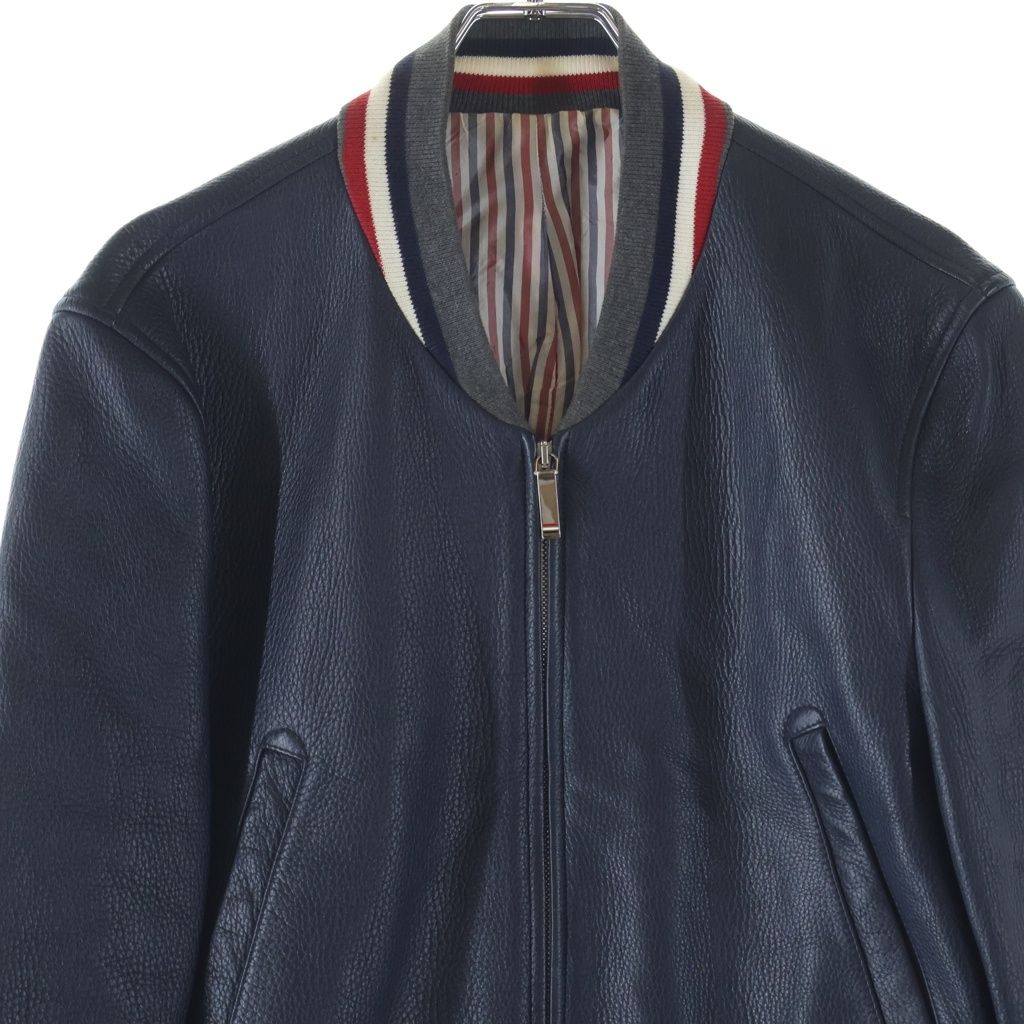 THOM BROWNE (トムブラウン) Leather Blouson MA-1 ディアスキン