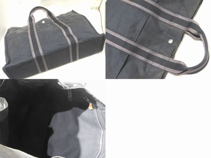 HERMES エルメス フールトゥMM トートバッグ ☆ ブラック キャンバス