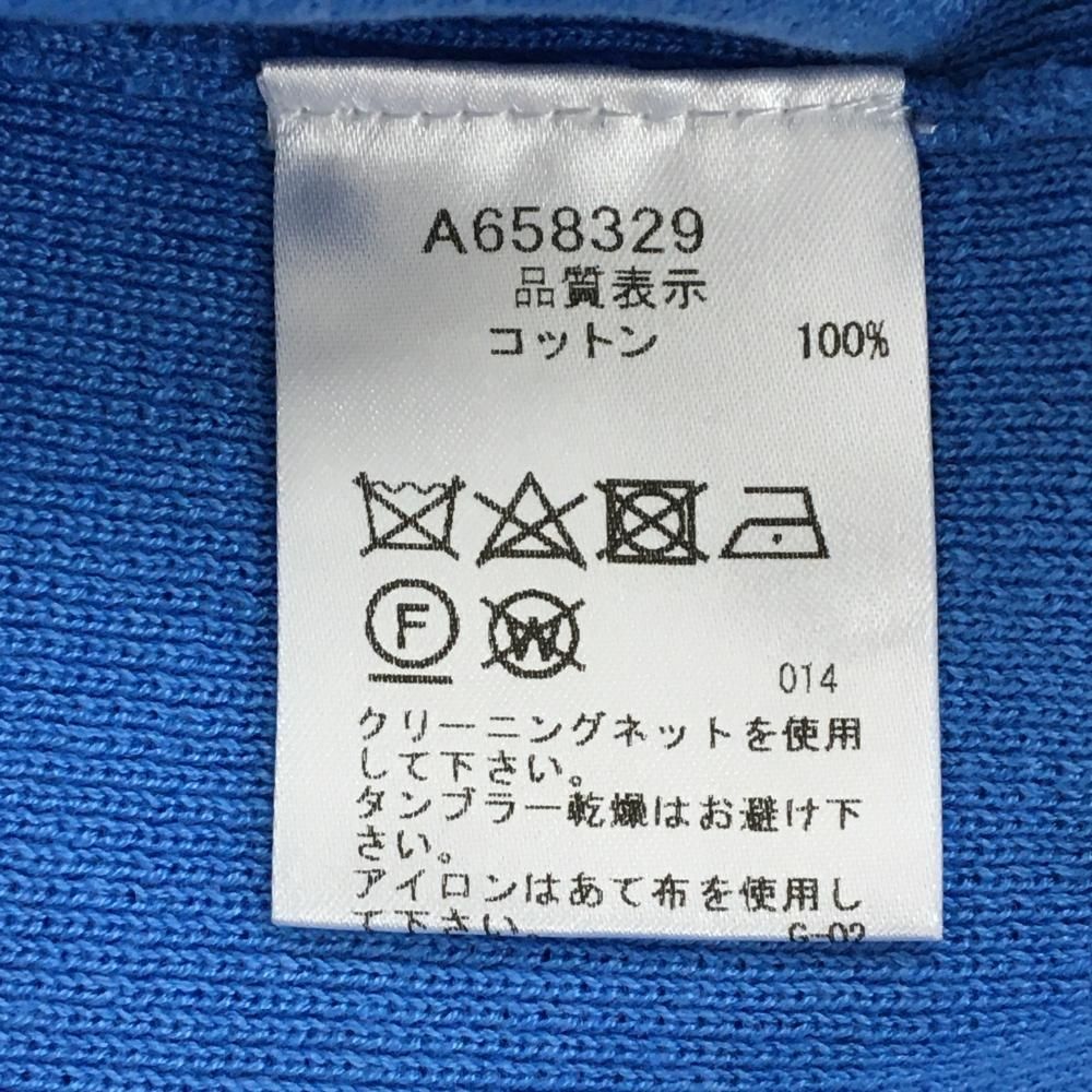 美品】アルチビオ ニットベスト ブルー×白 Vネック 胸ロゴ レディース